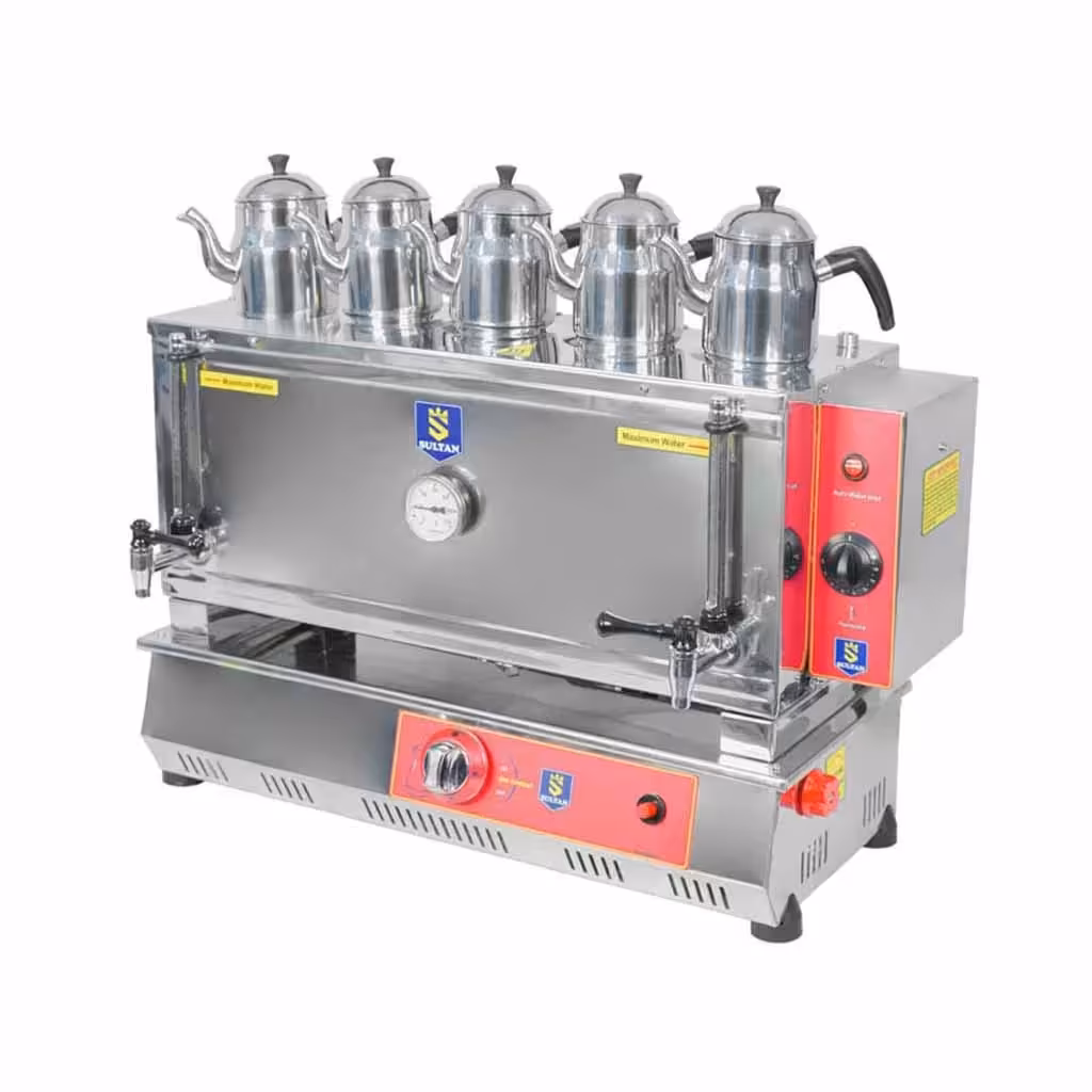 چای ساز صنعتی 5 قوری گازی کلاسیک سلطان SU-G550