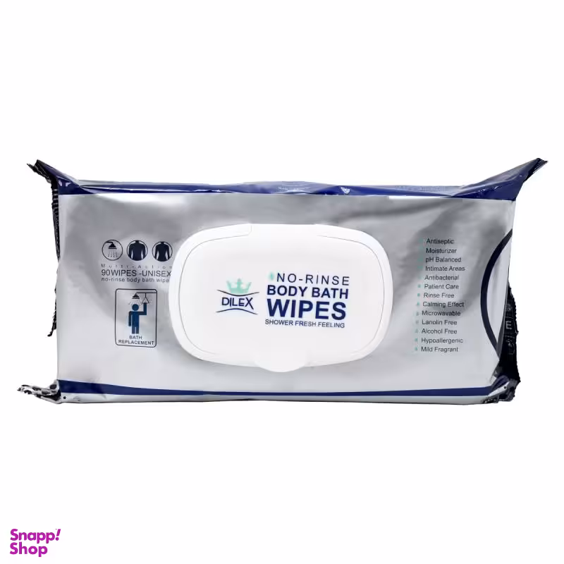 دستمال مرطوب بدن دایلکس مدل روغن بادام بسته 90 عددی