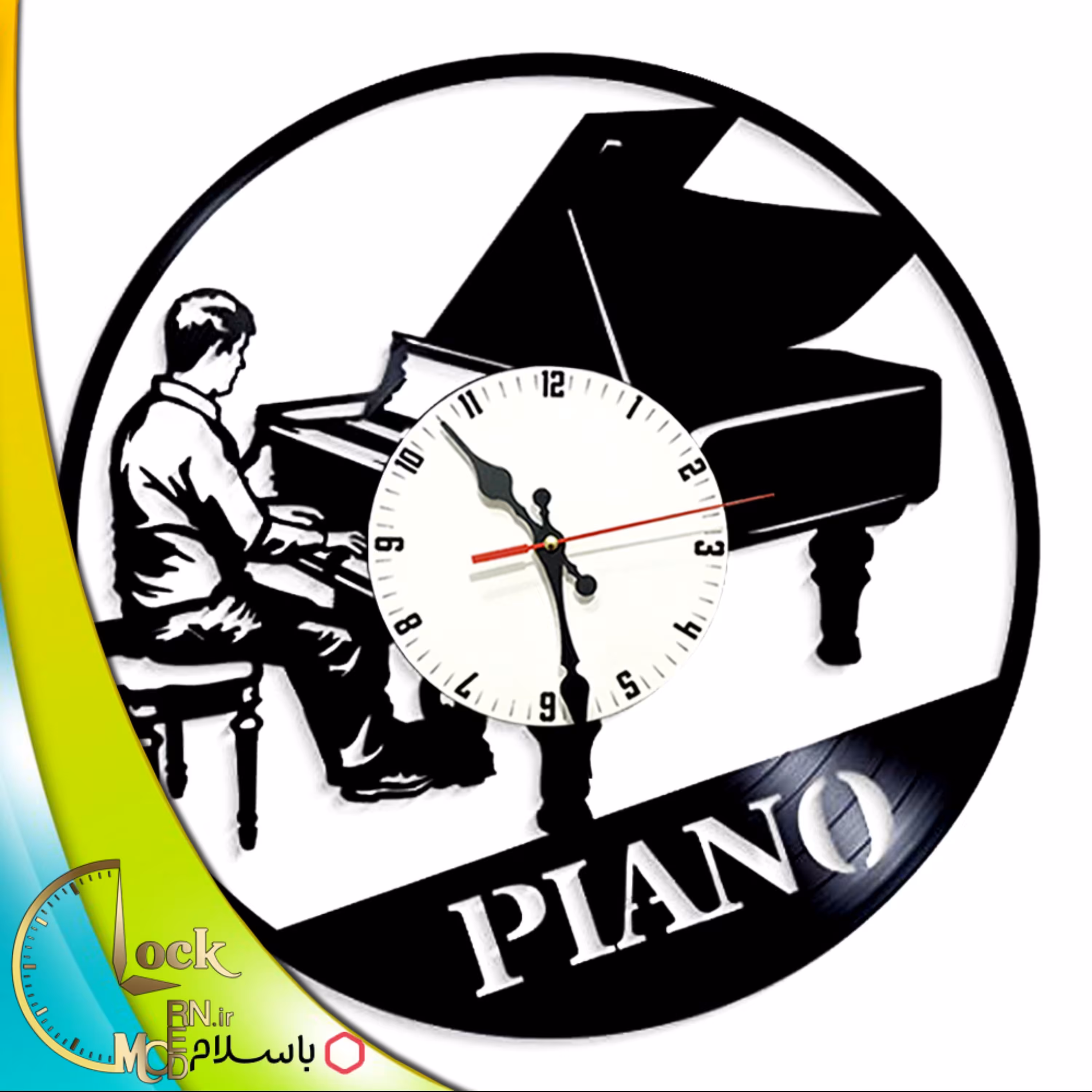 ساعت دیواری طرح پیانو کد 212