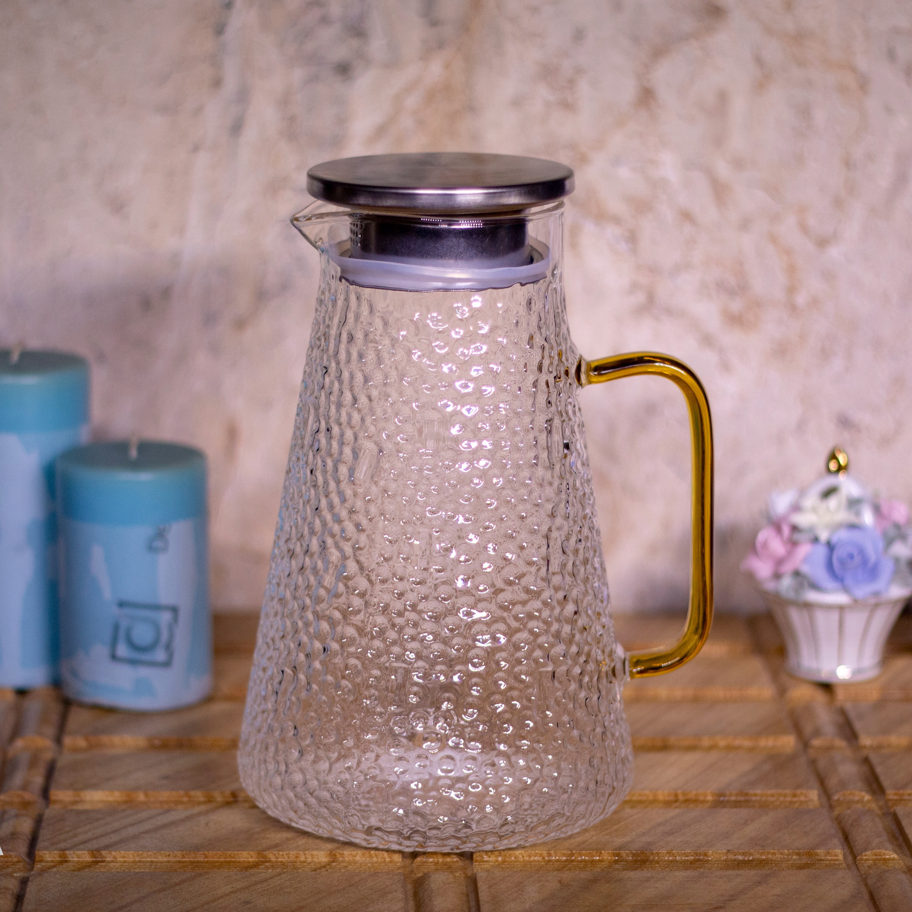 پارچ مخروطی سنگی دسته رنگی پیرکس وارداتی