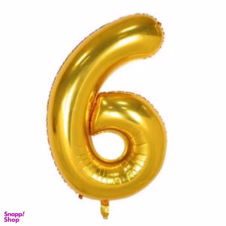 بادکنک فویلی عدد 6 طلایی سایز 32 اینچ