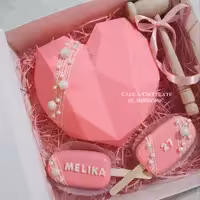 قلب سورپرایز شکلاتی  پاپسیکل  کادو تولد   کادو دخترونه  قلب صورتی