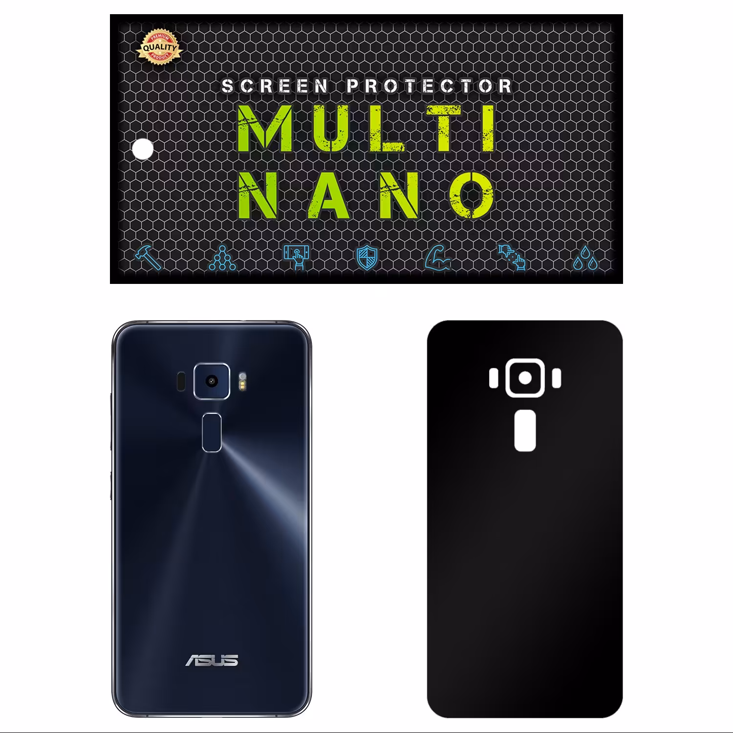 برچسب پوششی MultiNano مدل X-F1M برای  موبایل ایسوس Zenfone 3 ZE552KL  مشکی مات