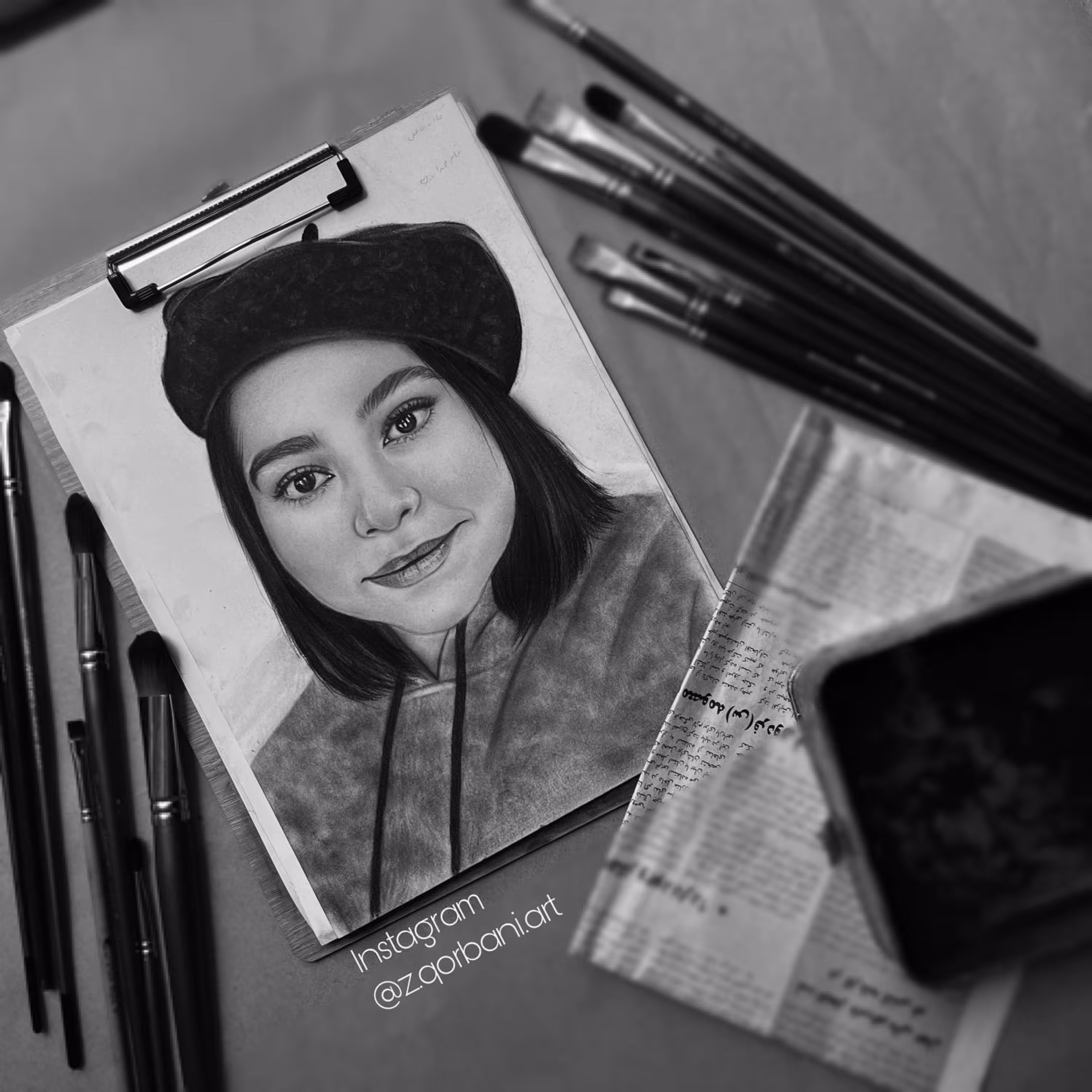 سفارش نقاشی چهره سیاه قلم ویژه هدیه تولد  سالگرد ازدواج