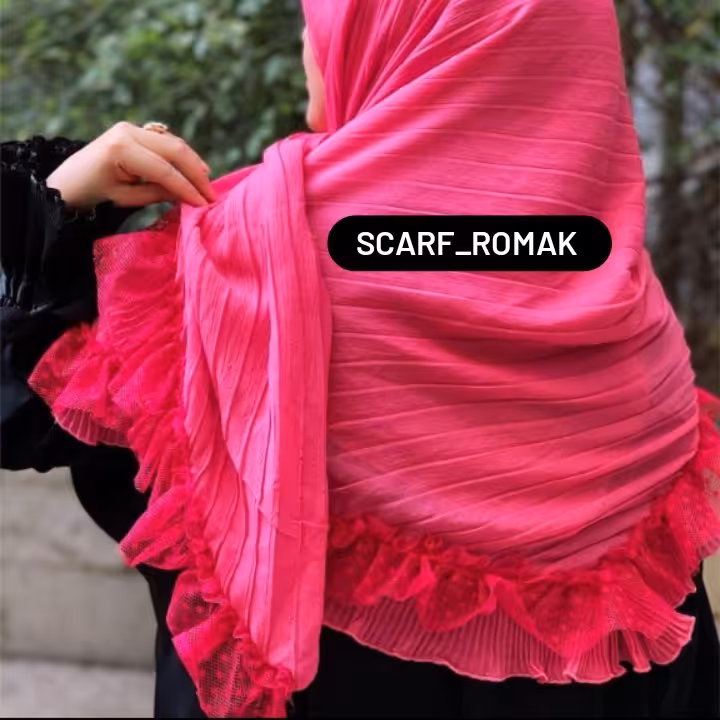 روسری پلیسه دور  پلیسه موجی قواره 140