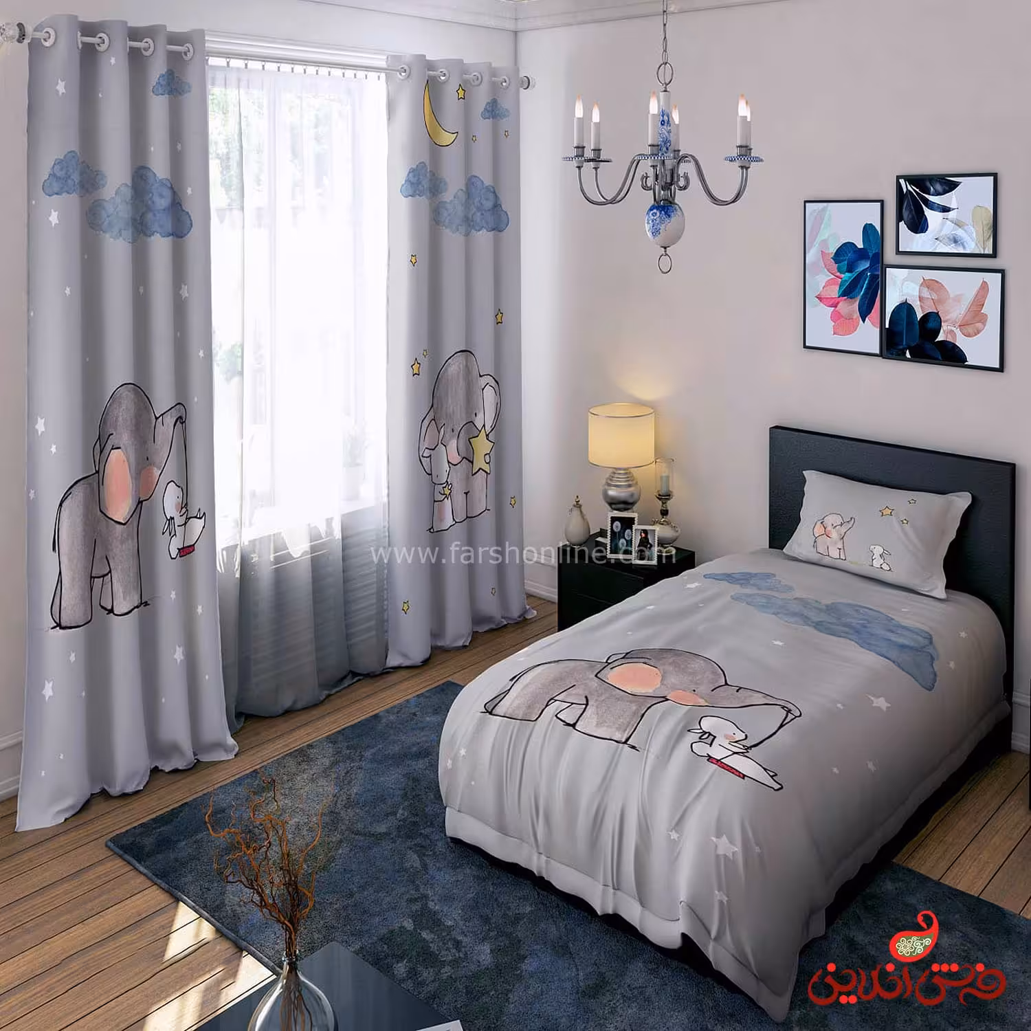 روتختی طرح خرگوش و فیل کد 15261