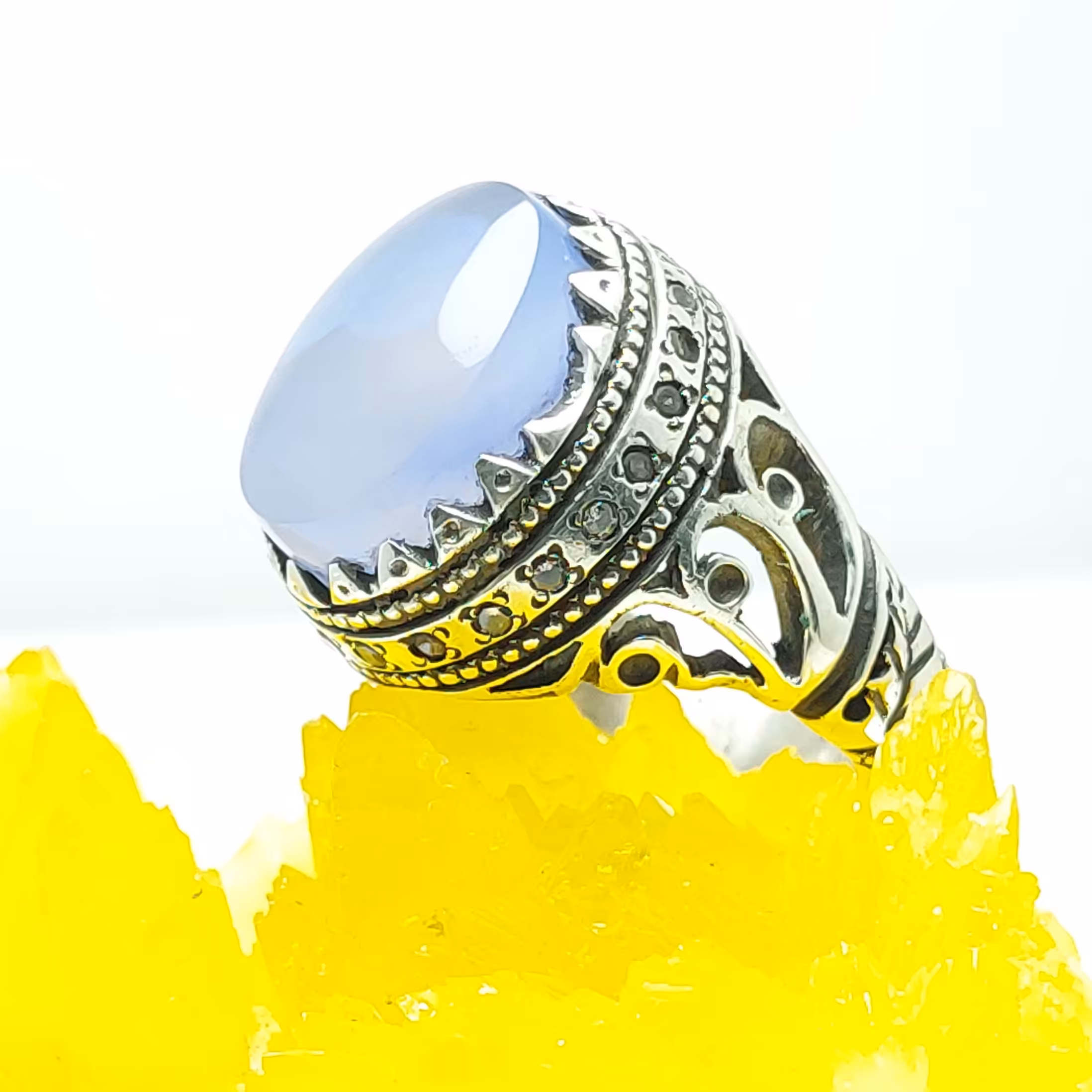 انگشتر عقیق کبود یمن