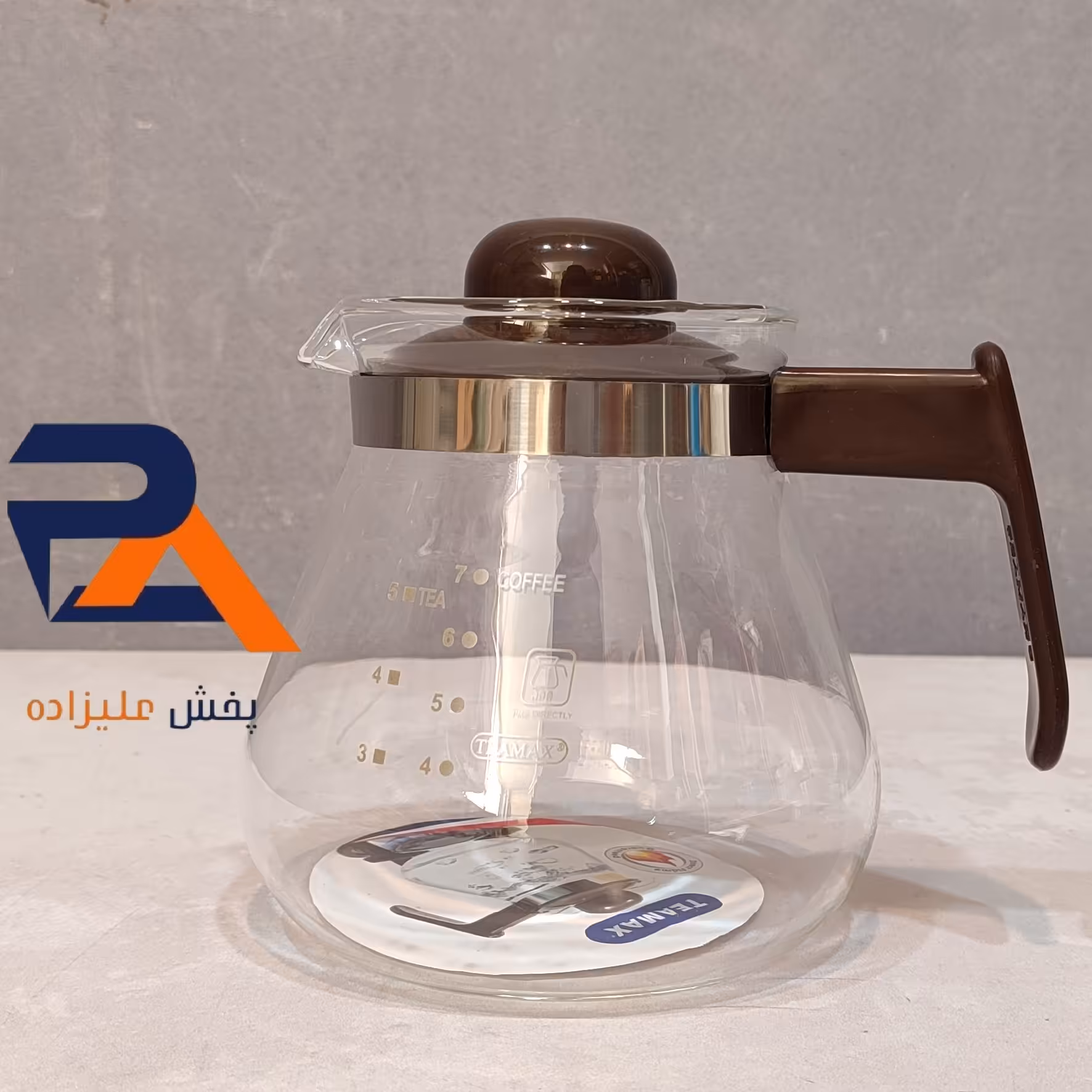 قوری پیرکس شعله مستقیم خارجی حجم 1000سی سی  دارای جعبه کادوئی