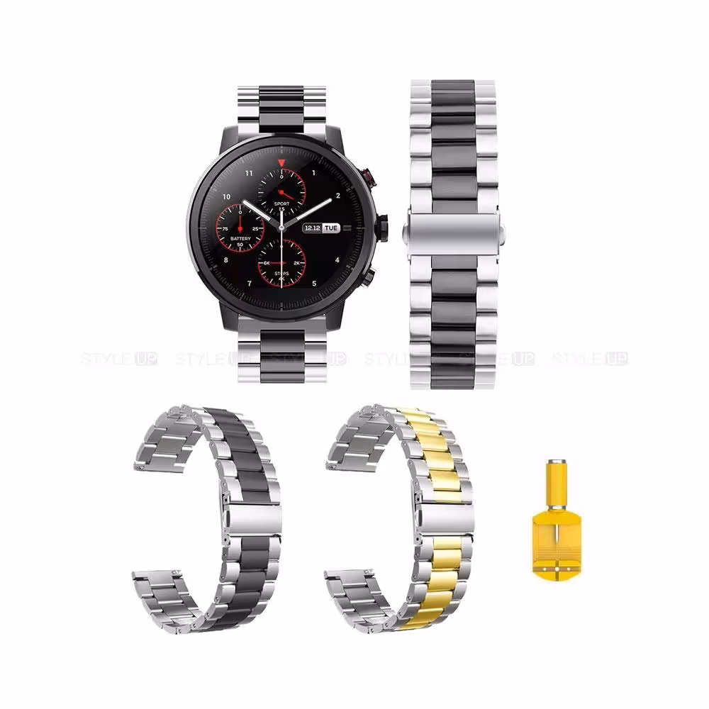 بند ساعت شیائومی Amazfit Stratos مدل استیل دو رنگ
