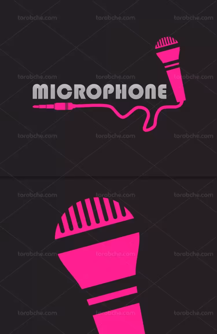 وکتور لوگو میکروفون | گرافیک با طعم تربچه