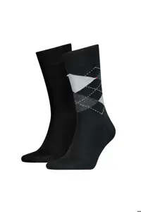 جوراب مشکی مردانه های الگوی پنبه ای باکلاوا کشش دوخت و دنده بافته 2 PACK Tommy Hilfiger