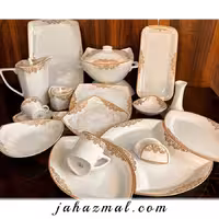 سرویس چینی پردیس طرح یلدا طلایی 105 پارچه کد 469b