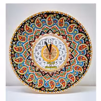 ساعت  میناکاری سفالی35 سانتی (بشقابی)