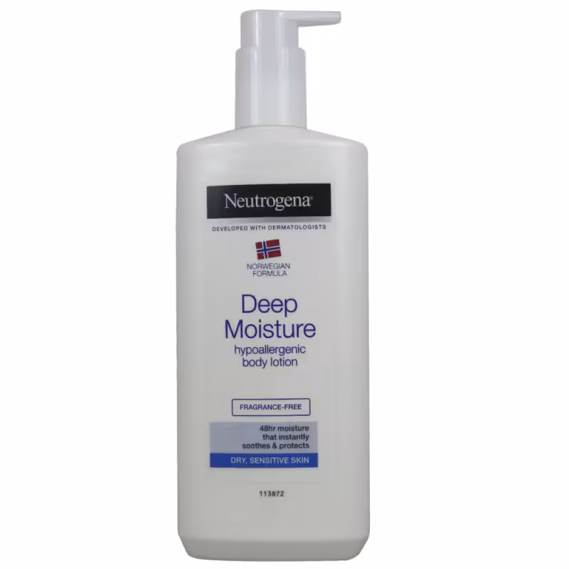 لوسیون بدن دیپ مویسچر برای پوست خشک و حساس نوتروژینا Neutrogena Deep Moisture Body Lotion For Dry Sensitive Skin