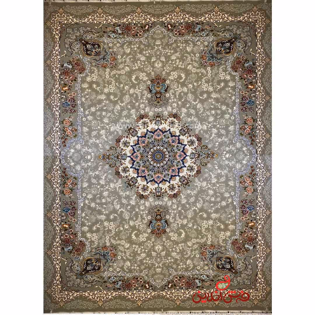 فرش ماشینی شاهکار صفویه 5464 خاکستری