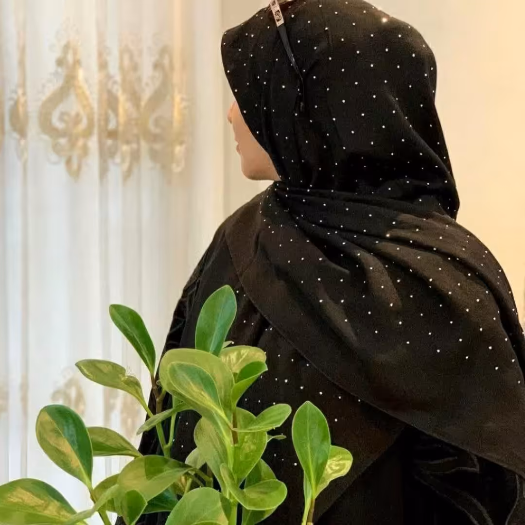 روسری نخی اسلپ نگین نقره ای