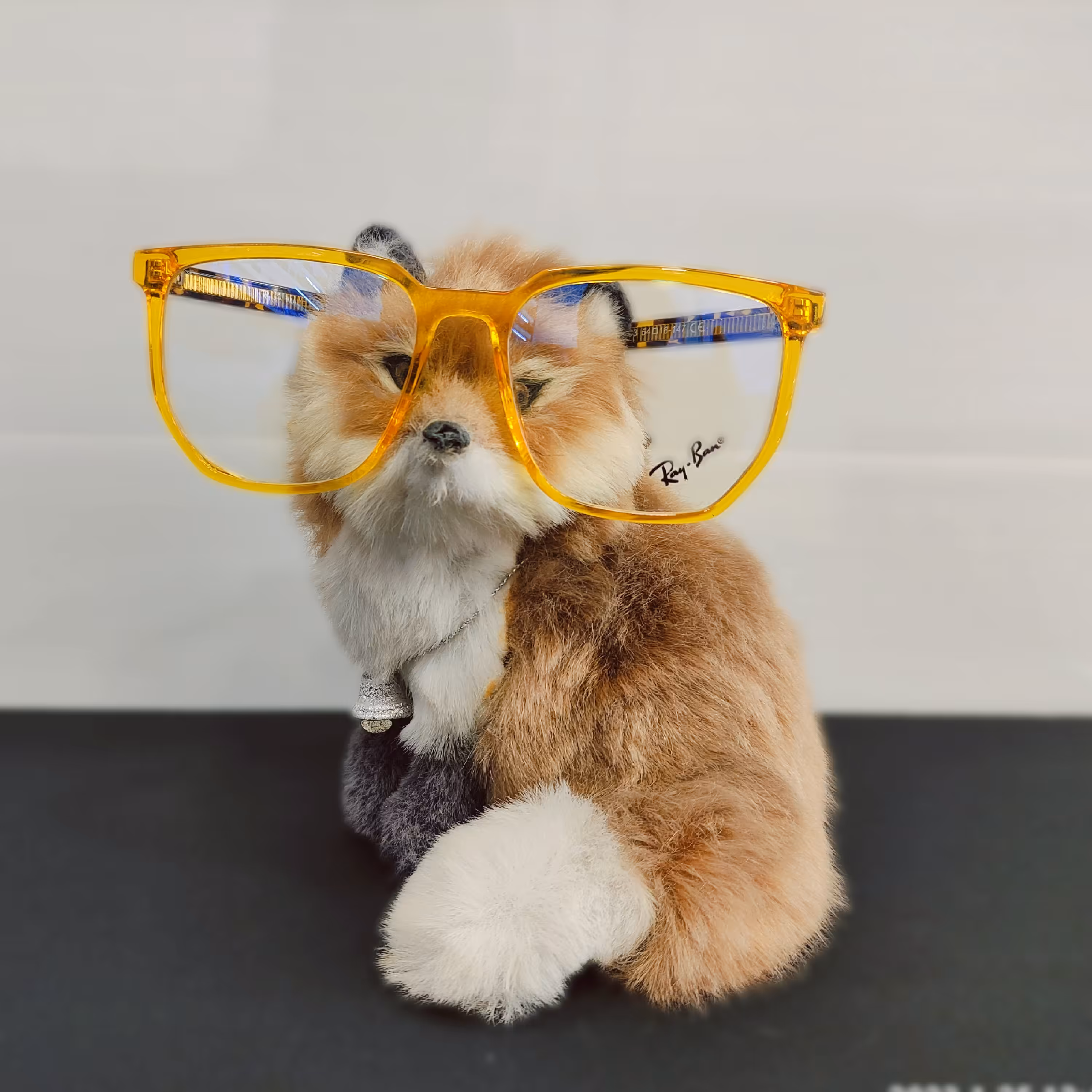 عینک طبی  کائوچویی شفاف مدل چند ضلعی اسپورت های های کپی درجه 1 مارک ری بن و از  جنس استات رنگ زرد