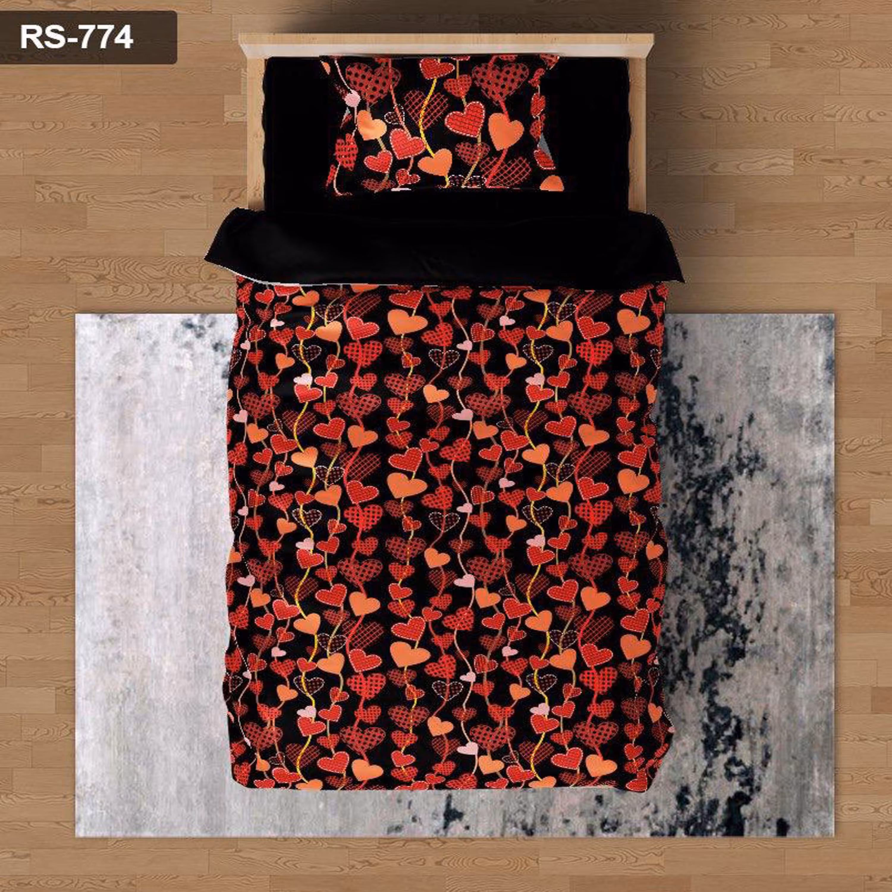 سرویس روتختی 1 نفره تنسل چاپی برندترک لند (Turk Land)  کد rs 774