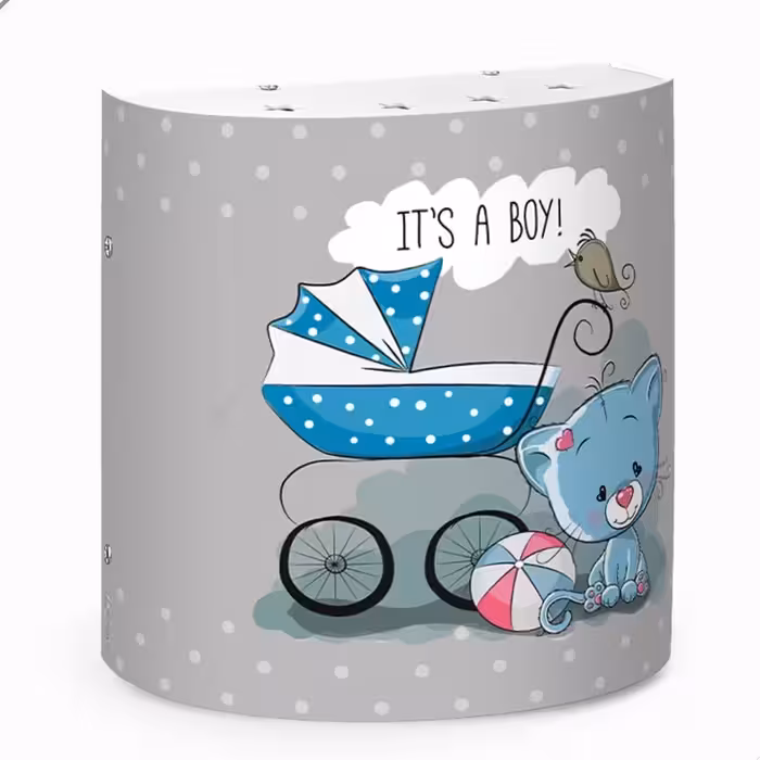 چراغ دیواری کودک طرح گربه و کالسکه کد 8923