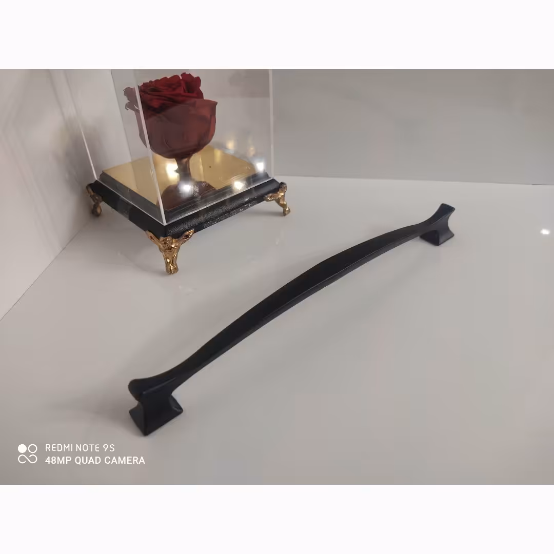 دستگیره کابینتی نئوکلاسیک کد 5050 سایز 192 مشکی مات کوره ای 