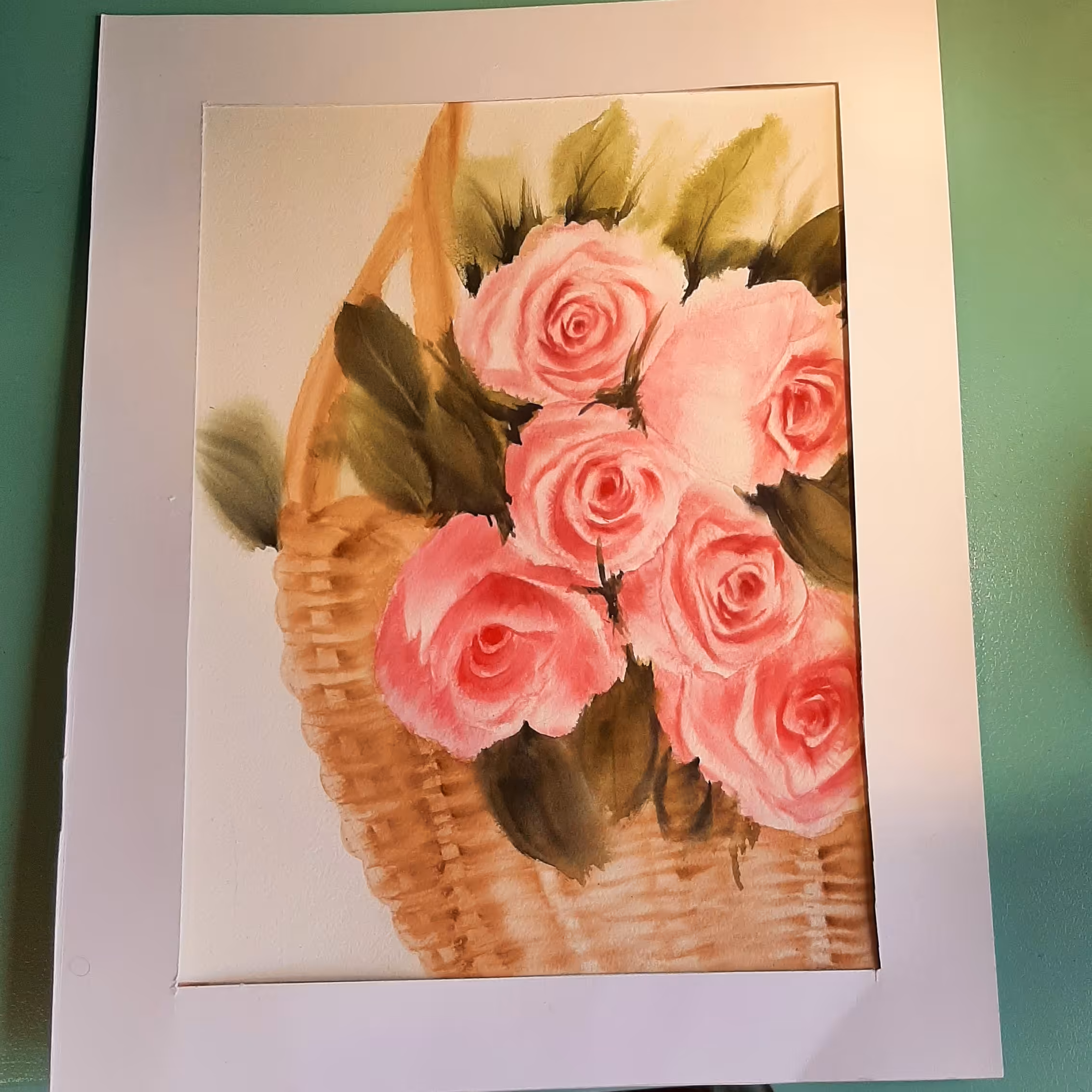 نقاشی رز .آبرنگ .بدون قاب