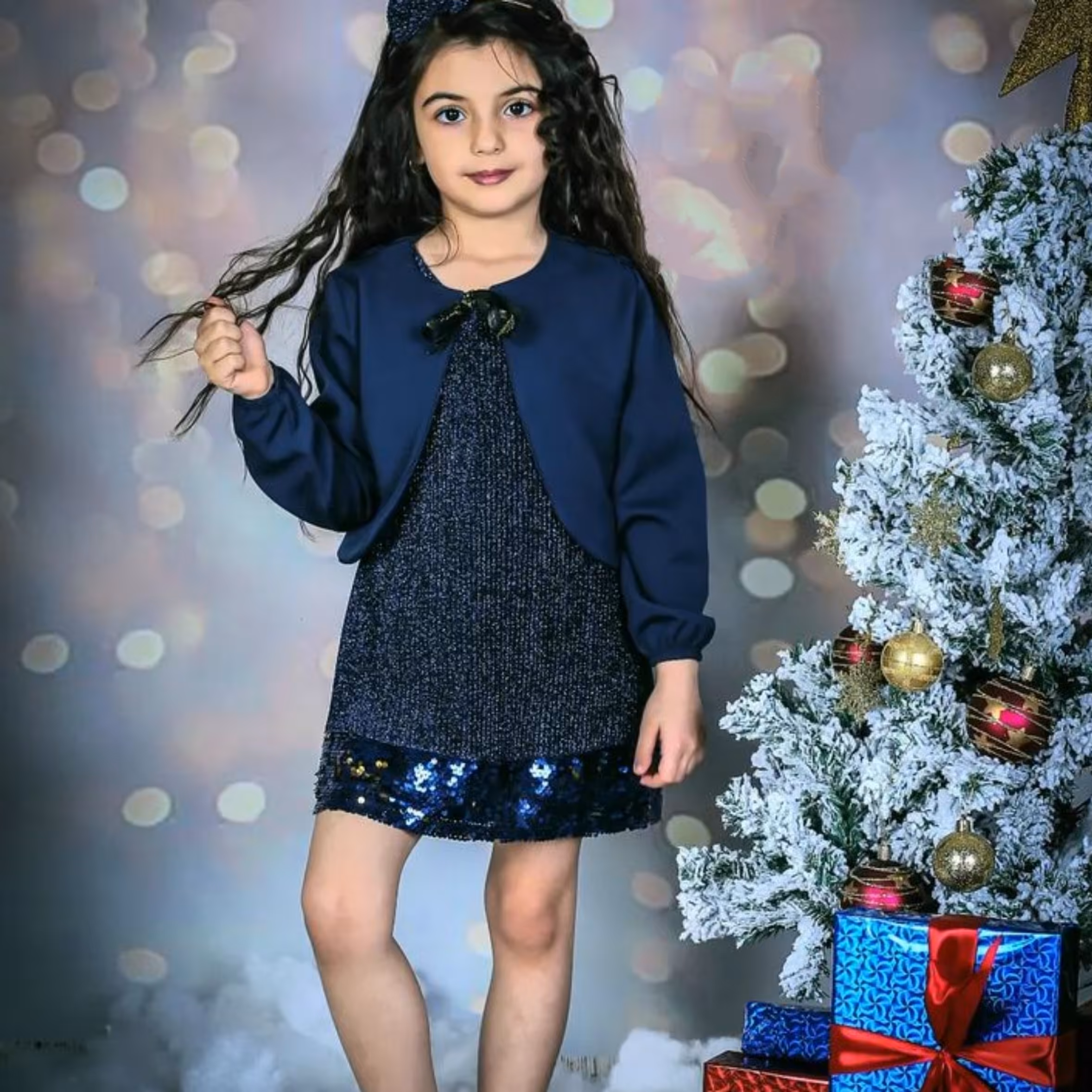 کت سارافون دخترانه همراه با تل سایز 55٫60