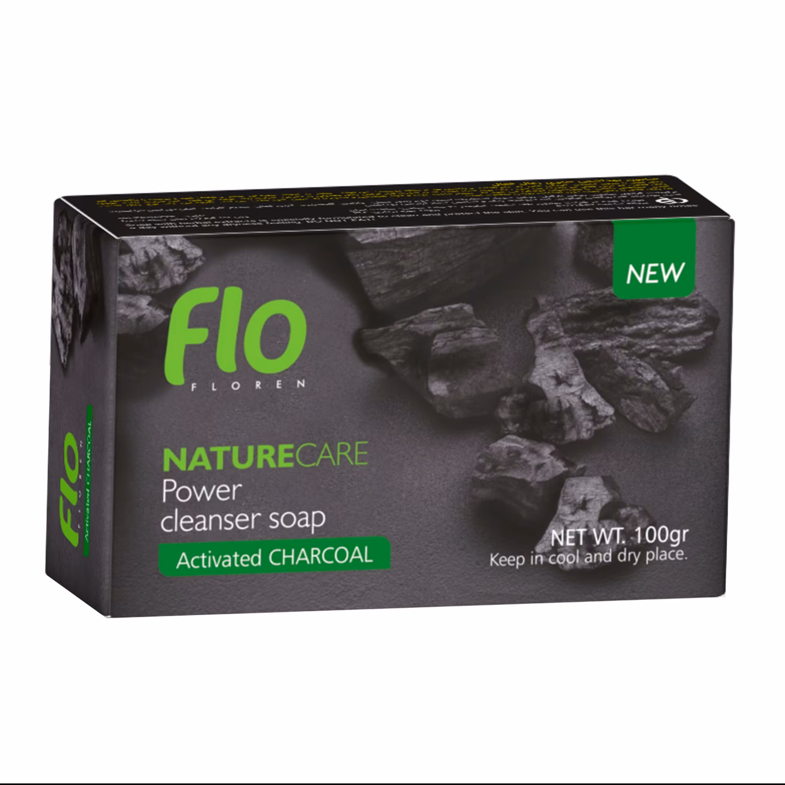 صابون شستشو فلو مدل زغال فعال وزن 100 گرم