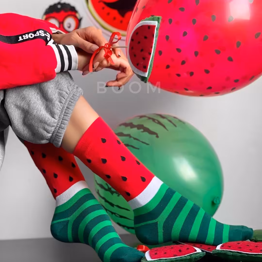 جوراب هندونه ای ساقدار نخ پنبه فری سایز