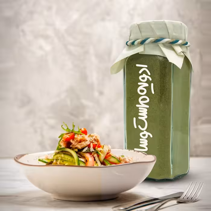 ادویه ماست و سالاد شیشه 20 در 7 با وزن خالص (350 گرم)