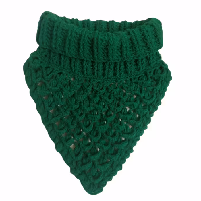 شال گردن یقه اسکی سبز یشمی 200گرم دورگردن 54سانت بلندی 27سانت