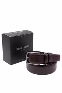 کمربند چند رنگ مردانه چرمی حق ثبت اختراع قهوه Pierre Cardin