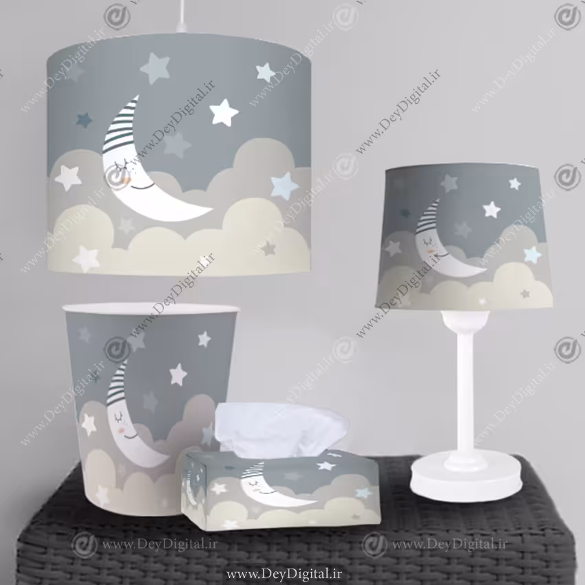 ست لوستر و آباژور ماه و ستاره ای CS-1123