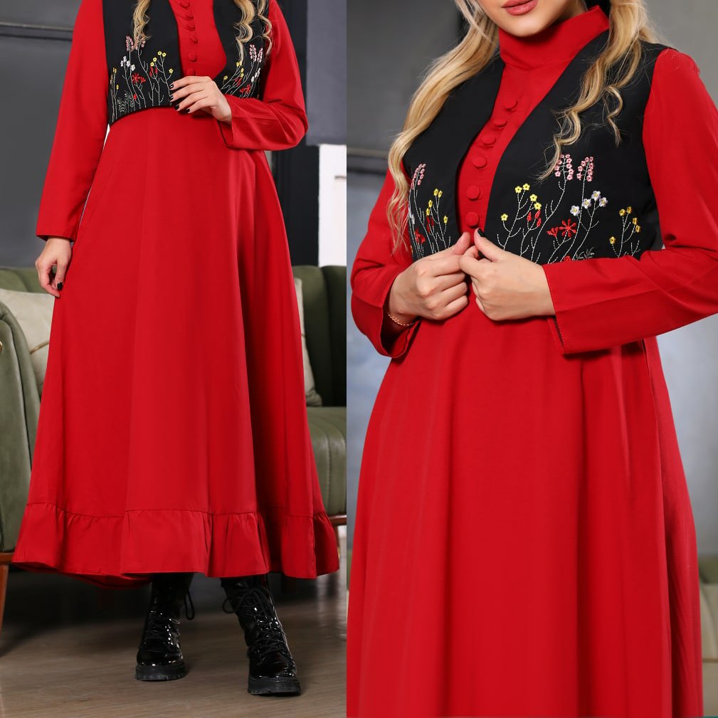پیراهن مانتویی با ژیله دخترانه 