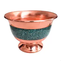 کاسه لاله مسی و فیروزه کوب سلطنتی مس سنگین