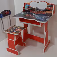 میز تحریر کودک طرح ماشین ها ( 3 الی 13 سال )رنگ قرمز ( پسرانه )