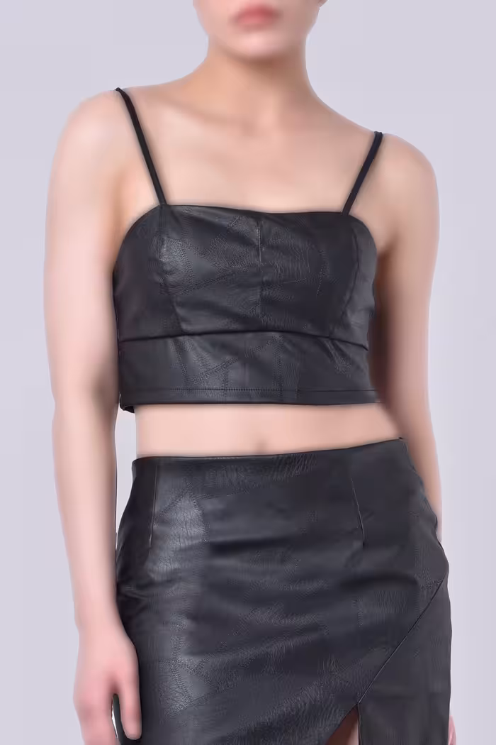 تاپ پیراهنی چرم