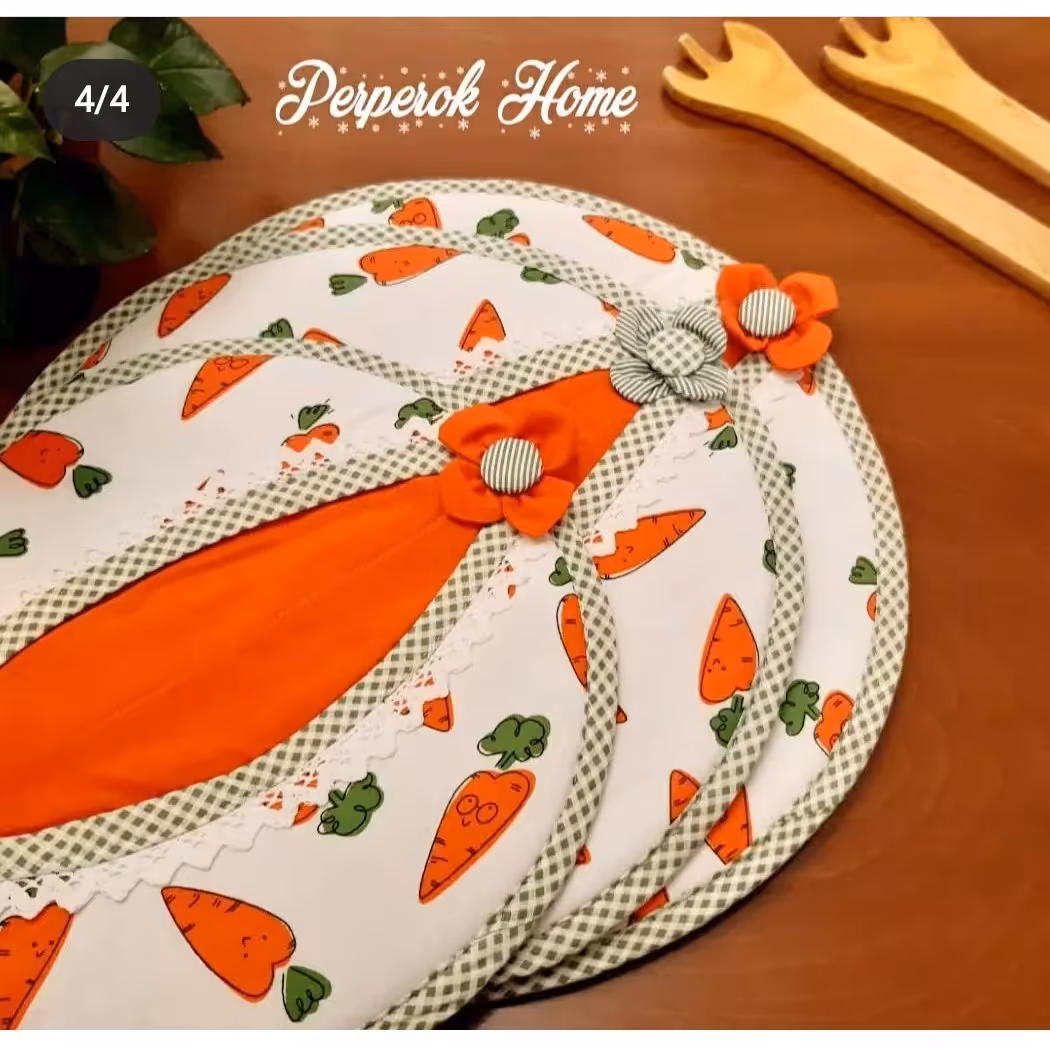 دم کنی مدل چشمی سه تکه جنس کتان نخ نسوز