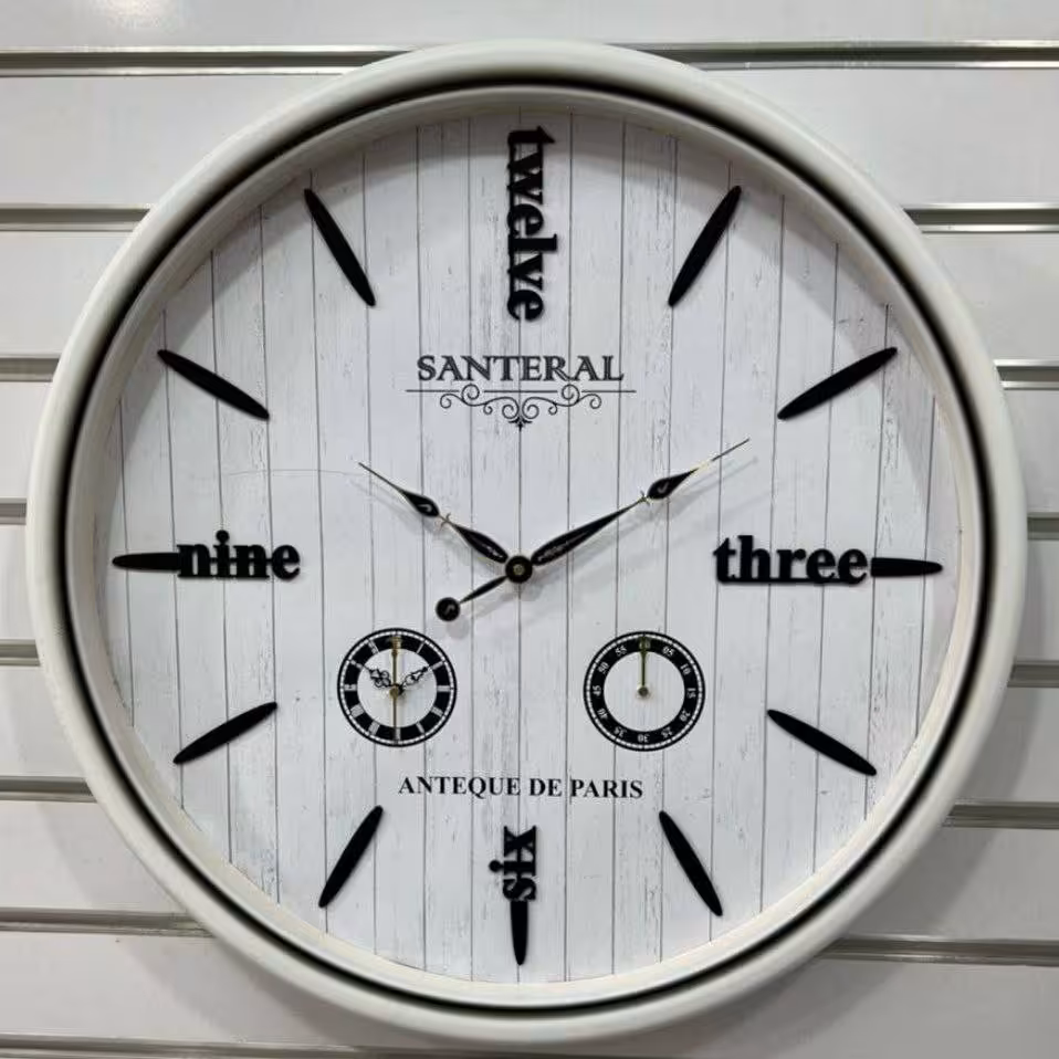 ساعت دیواری چوبی برند سانترال سه موتوره بزرگ 70 سانتی