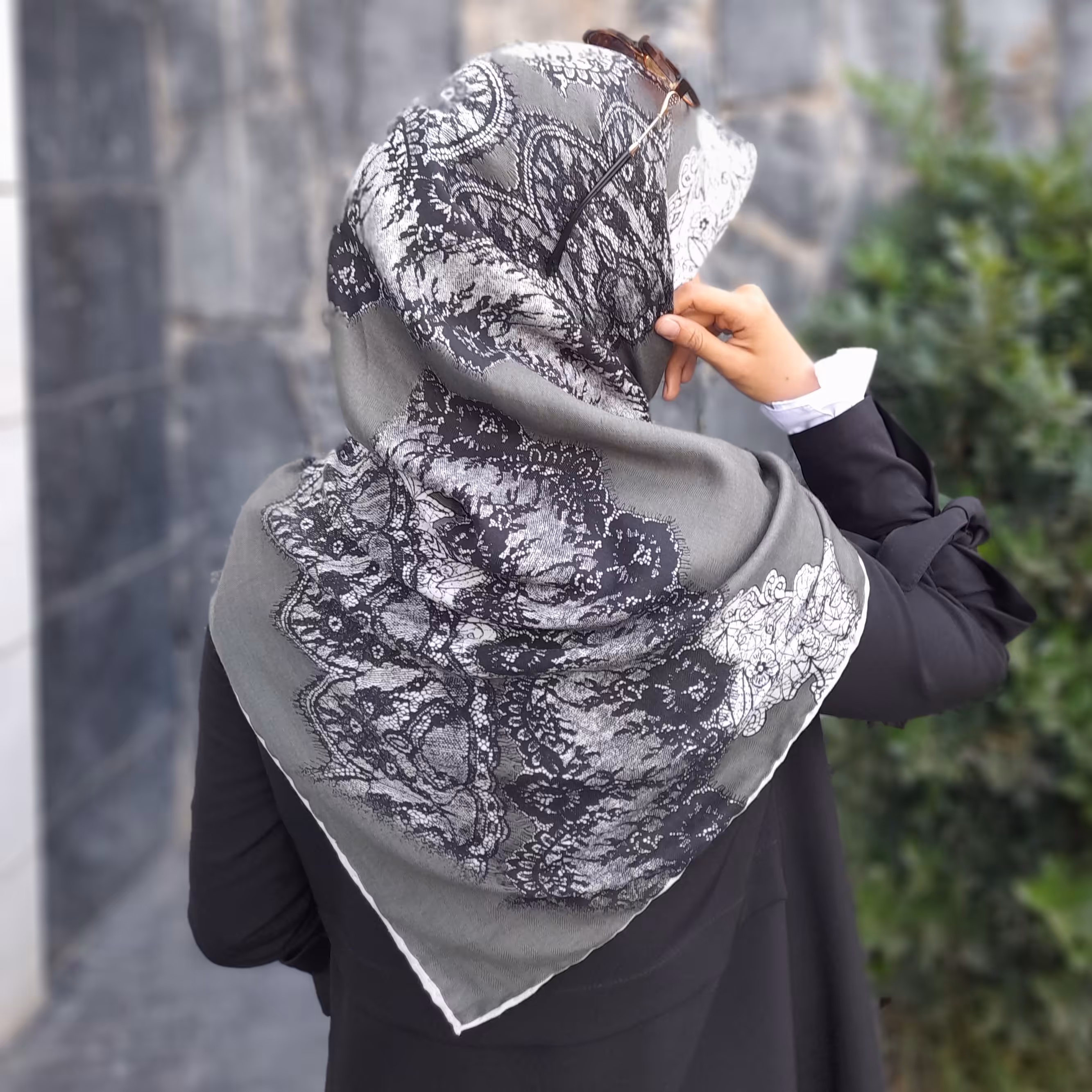 روسری، نخی کشمیر جناقی، دست دوز ، پاییزه ، قواره 140