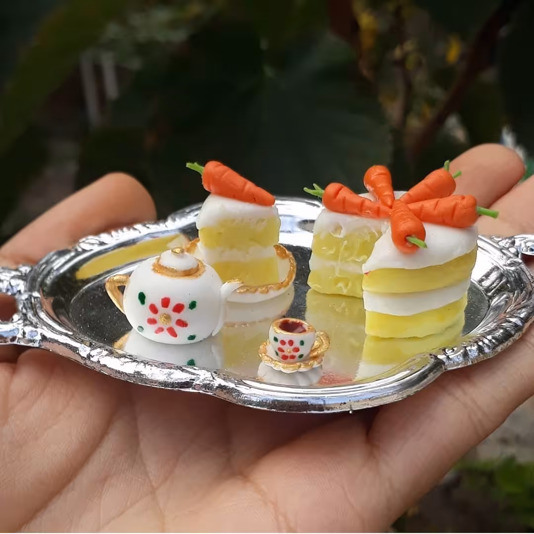 مگنت یخچال سینی چای و کیک