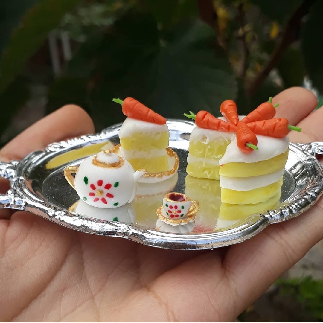 مگنت یخچال سینی چای و کیک