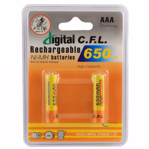 باطری (باتری) شارژی نیم قلمی 650 میلی آمپر