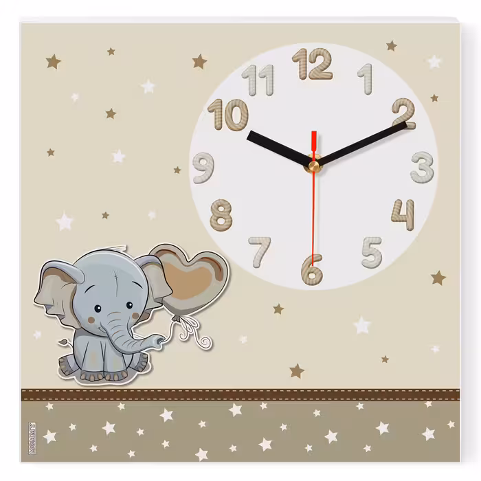 ساعت دیواری کودک MOMMY طرح فیل و قلب کد 1115