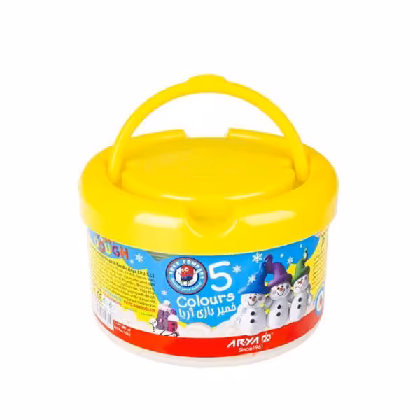 خمیر بازی سطلی 5 رنگ آریا