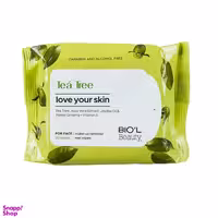 دستمال مرطوب بیول (Biol) مدل Tea Tree مخصوص پوست های چرب 20 عددی