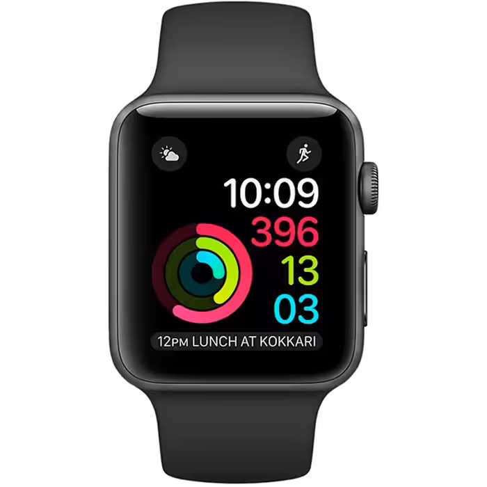 سری 2 اسپرت زنانه مدل Space Gray Aluminum Case with Black Sport Band - Hiapple.ir