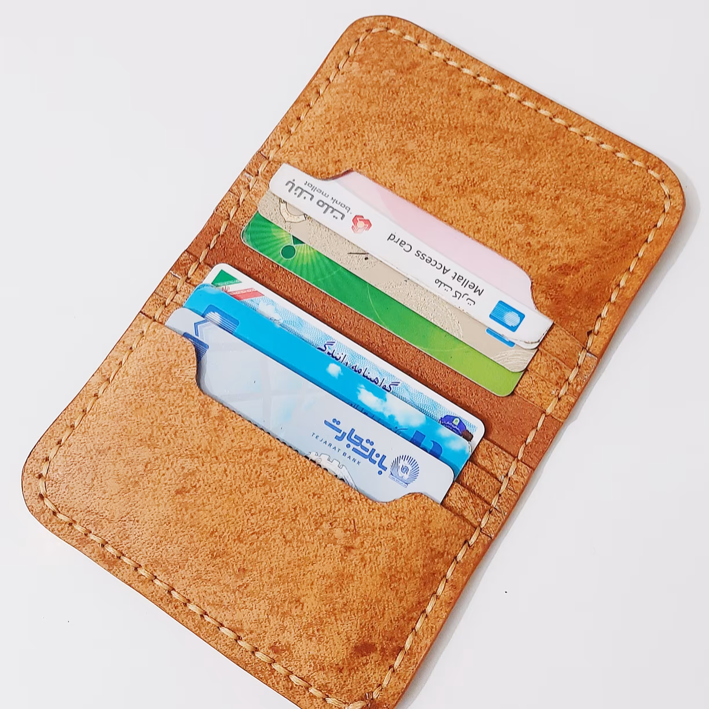 کیف جا کارتی چرم طبیعی