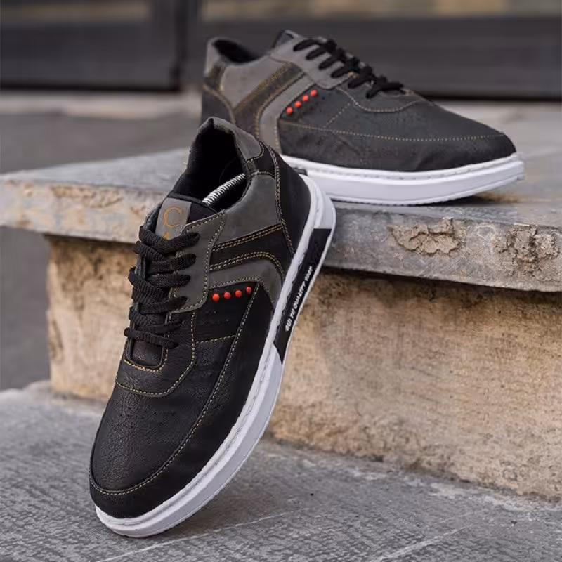 کفش تخت مشکی طوسی مردانه