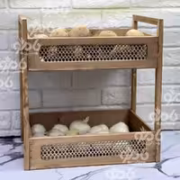 استند سیب زمینی چوبی طرح حصیری