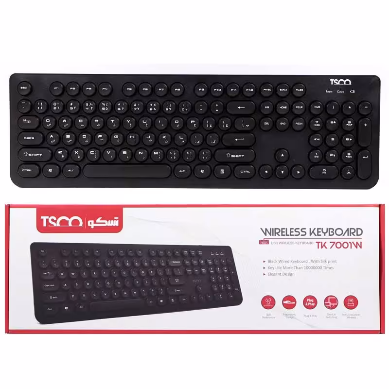 کیبورد بی سیم تسکو مدل TK 7001